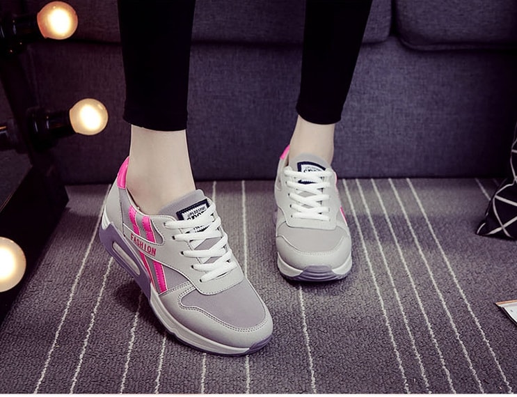 Gray Casual Sport Sneakers Import