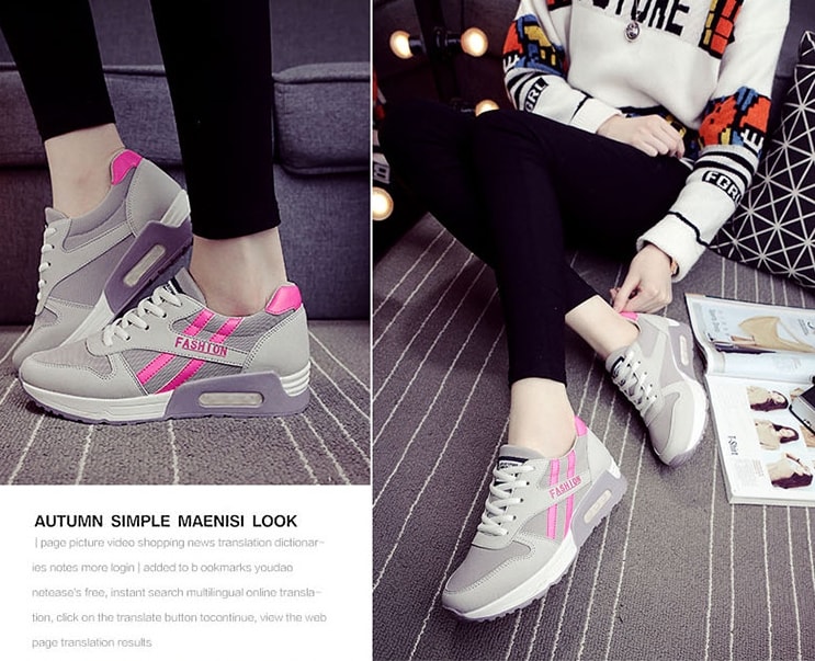 Gray Casual Sport Sneakers Import