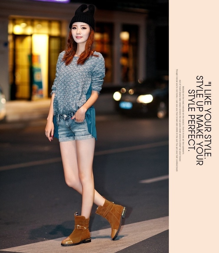 Brown Korea Martin Boots Import