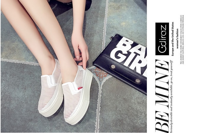 White Loafers Mesh Shoes Import