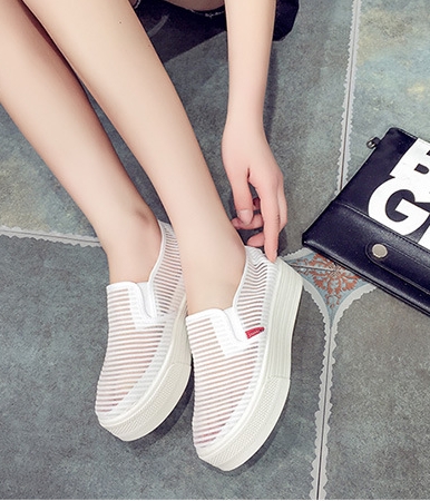 White Loafers Mesh Shoes Import