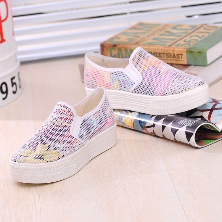 White Thick Loafers Shoes Import