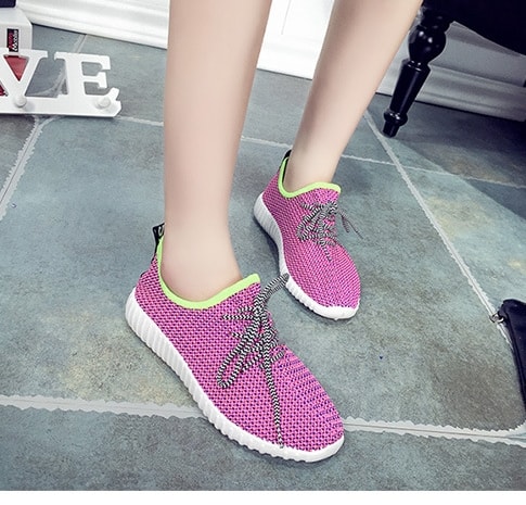 Pink Net Casual Shoes Import