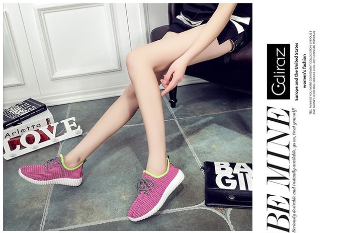 Pink Net Casual Shoes Import