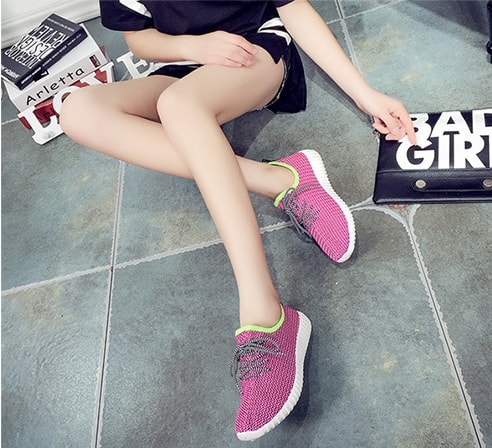 Pink Net Casual Shoes Import