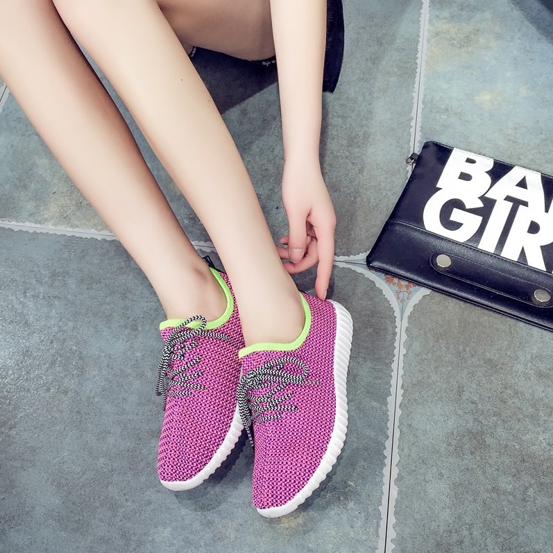 Pink Net Casual Shoes Import