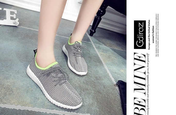 Gray Net Casual Shoes Import