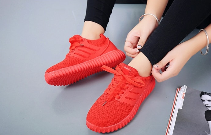 Red Casual Sport Shoes Import