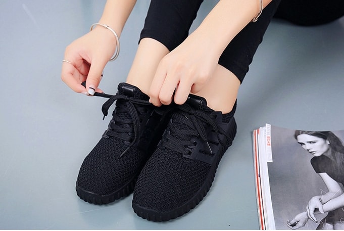 Black Casual Sport Shoes Import