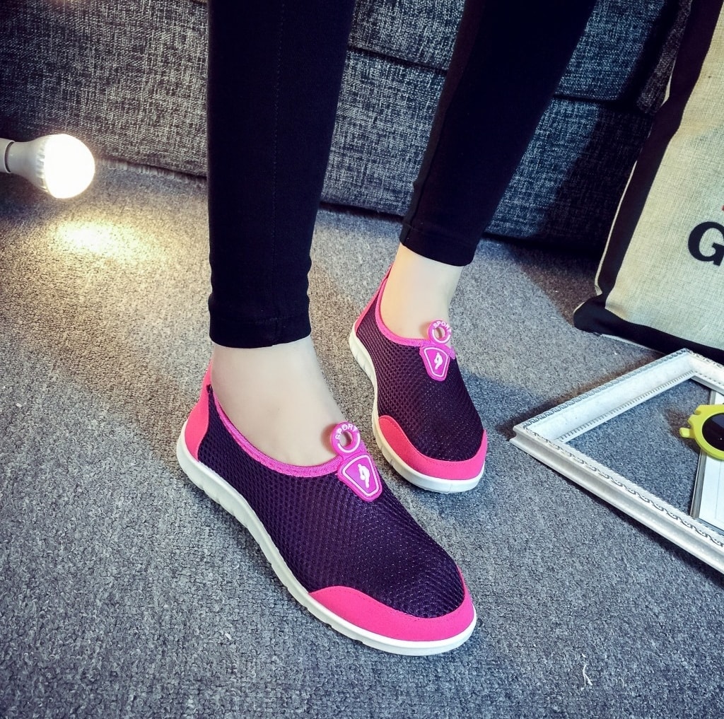 Purple Net Casual Shoes Import