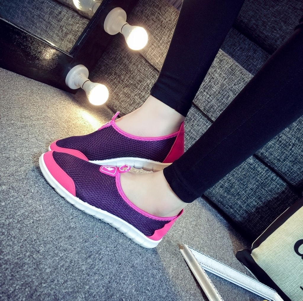 Purple Net Casual Shoes Import