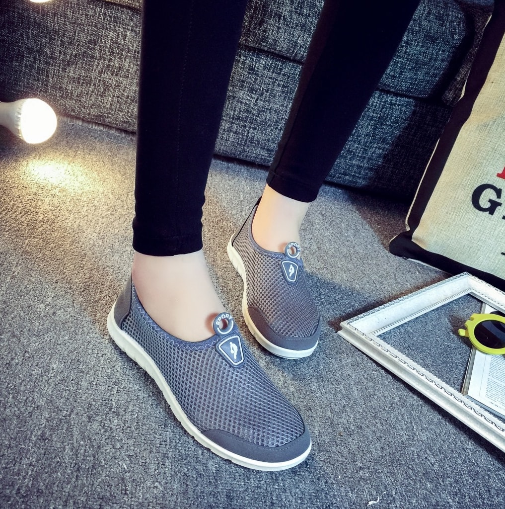 Gray Net Casual Shoes Import