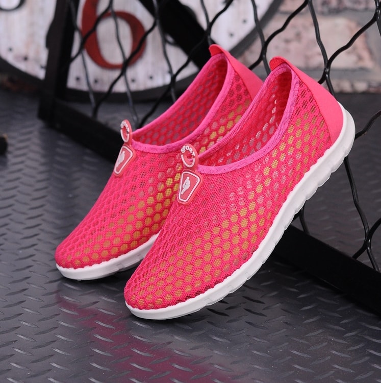 Pink Net Casual Shoes Import