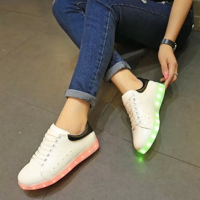 White Casual LED Shoes Import - Female