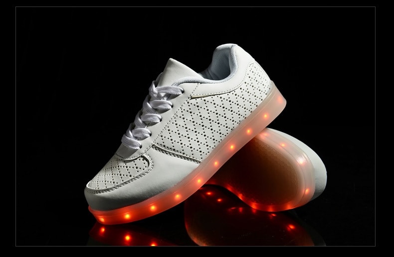 White Casual Korean Style LED Shoes - Unisex Adult