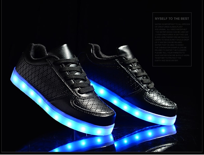 Black Casual Korean Style LED Shoes - Unisex Adult