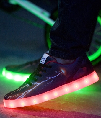 Purple Flash Lightning LED Shoes - Male