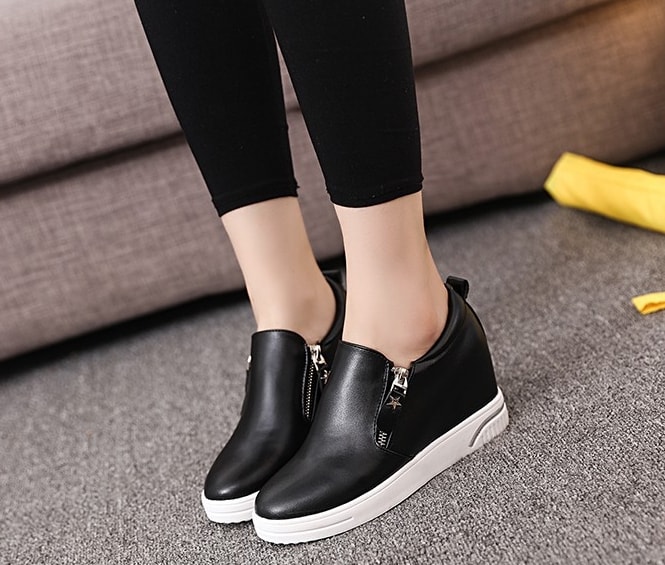 Black Loafers Casual Flat Shoes Import