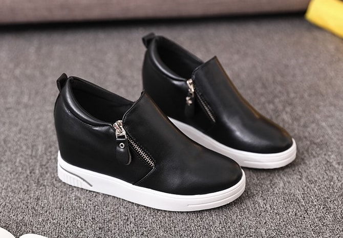 Black Loafers Casual Flat Shoes Import