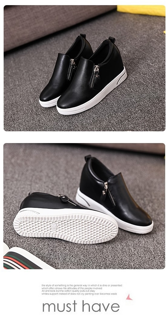 Black Loafers Casual Flat Shoes Import