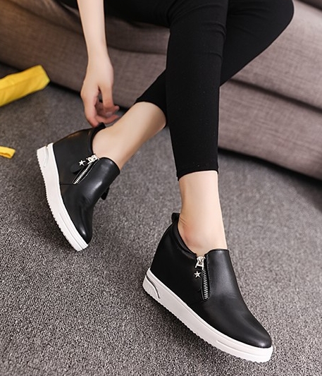 Black Loafers Casual Flat Shoes Import