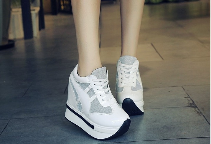 White Thick Crust Sneakers Import