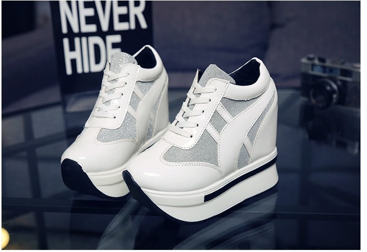 White Thick Crust Sneakers Import