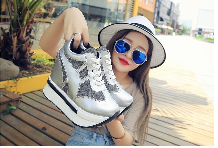 Silver Thick Crust Sneakers Import