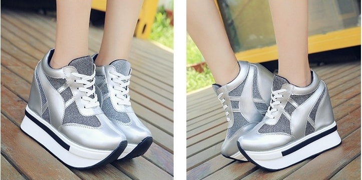 Silver Thick Crust Sneakers Import