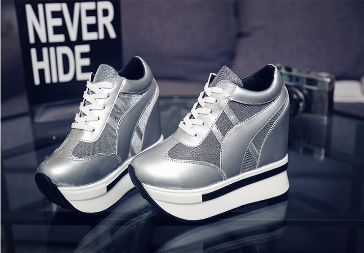 Silver Thick Crust Sneakers Import