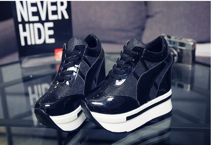 Black Thick Crust Sneakers Import