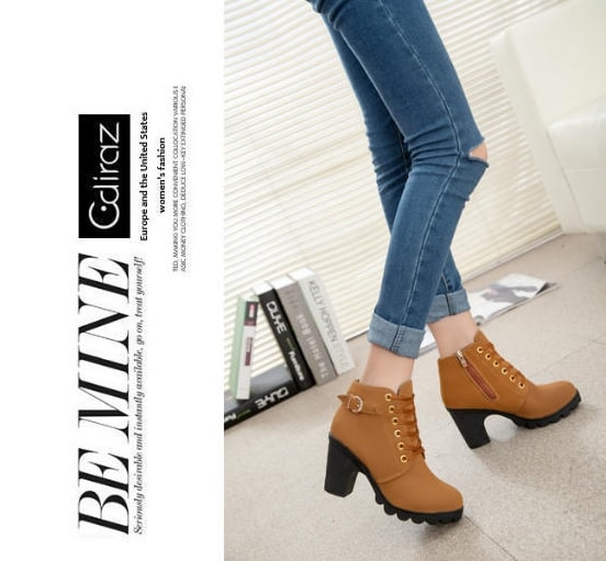 Brown Suede Mid Heel Boots Import