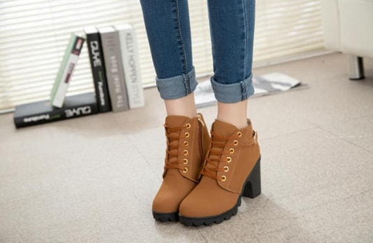 Brown Suede Mid Heel Boots Import