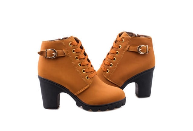 Brown Suede Mid Heel Boots Import