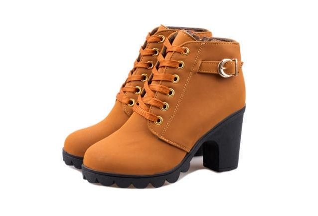 Brown Suede Mid Heel Boots Import