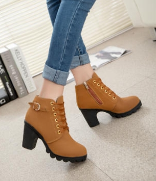 Brown Suede Mid Heel Boots Import