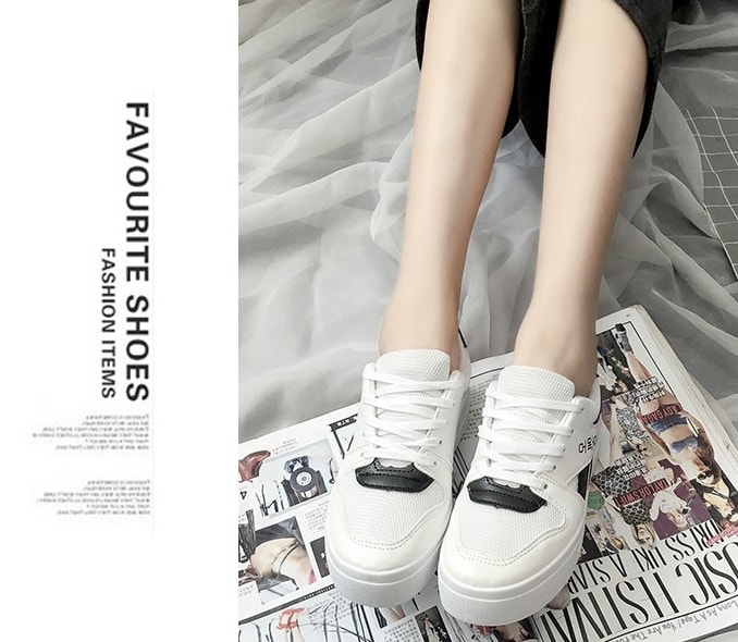 White Casual Thick Crust Sneaker Import