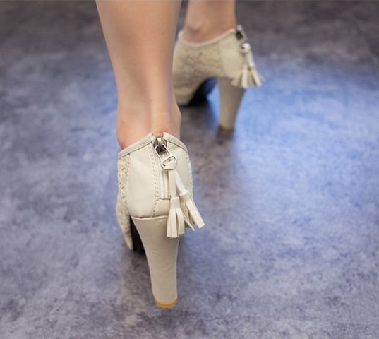 Beige High Heel Party Shoes Korea