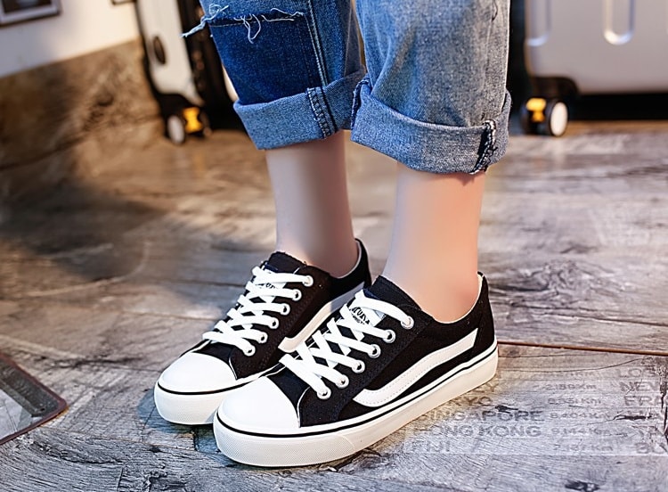 Black Casual Canvas Shoes Import