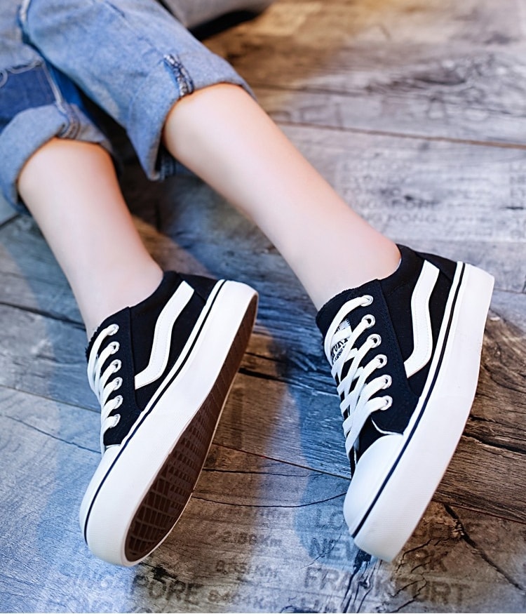 Black Casual Canvas Shoes Import