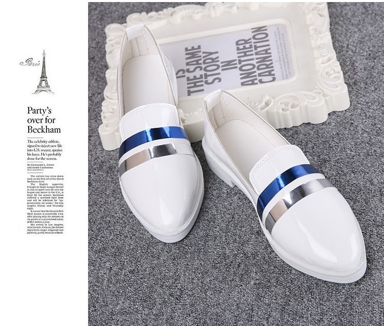 White Casual Flat Shoes Import