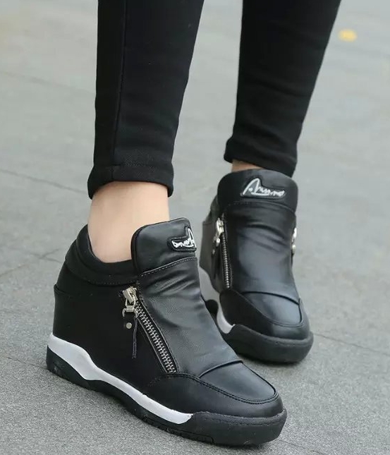 Black Zipper Martin Boots Import