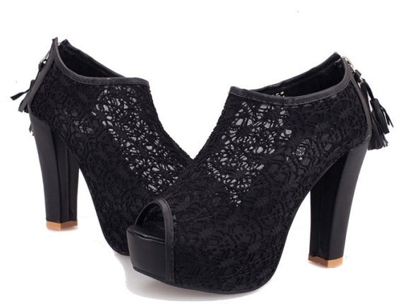 Black High Heel Party Shoes Korea