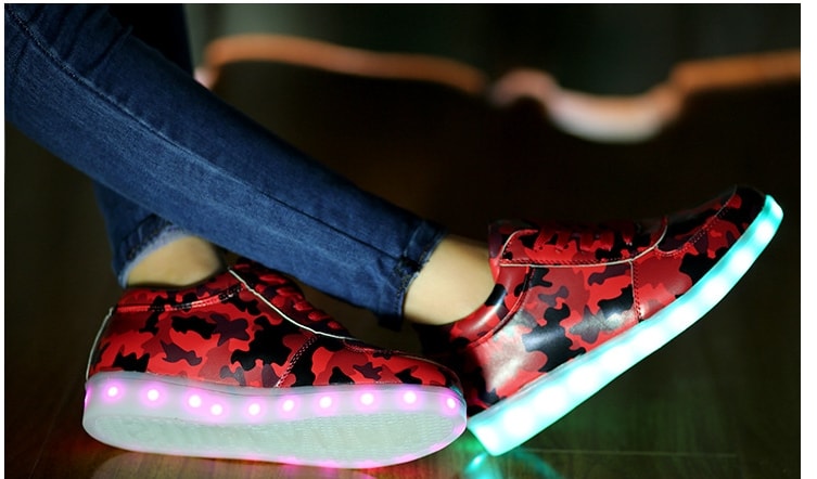 Red Army Pattern LED Shoes Import - Unisex Adult