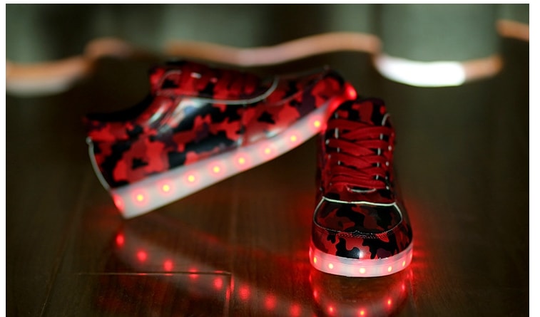 Red Army Pattern LED Shoes Import - Unisex Adult