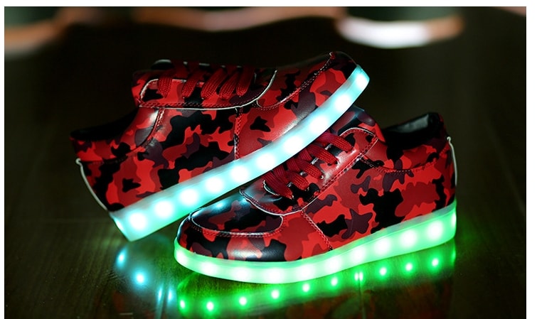 Red Army Pattern LED Shoes Import - Unisex Adult