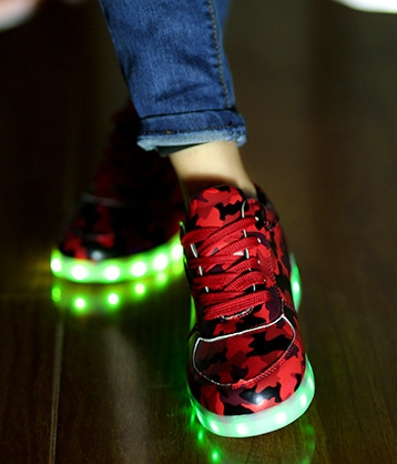 Red Army Pattern LED Shoes Import - Unisex Adult