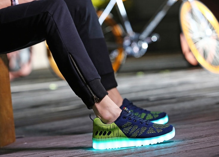 Blue & Green Casual Sport LED shoes - Unisex Adult