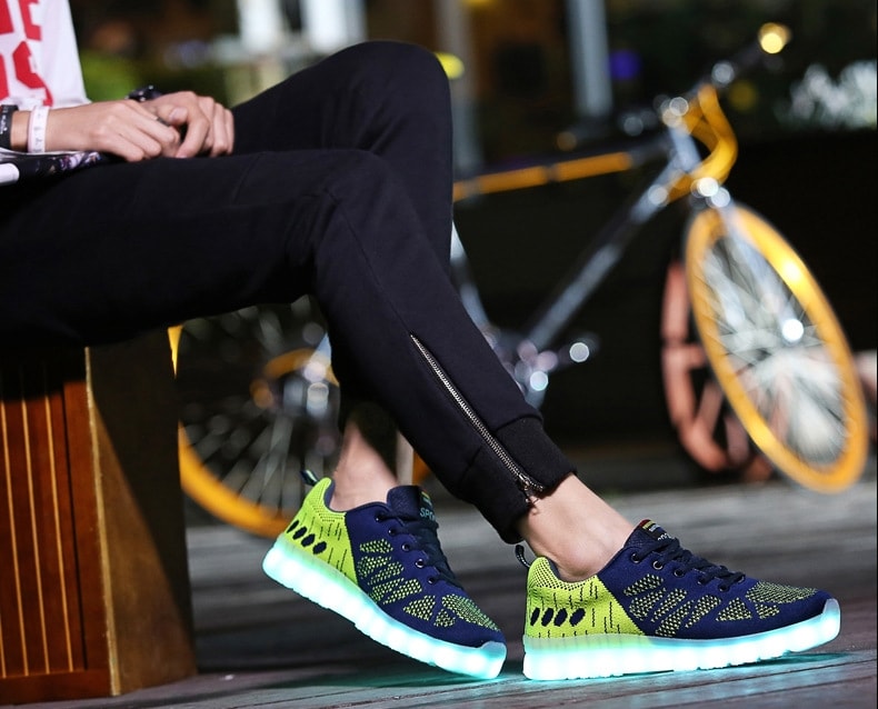 Blue & Green Casual Sport LED shoes - Unisex Adult