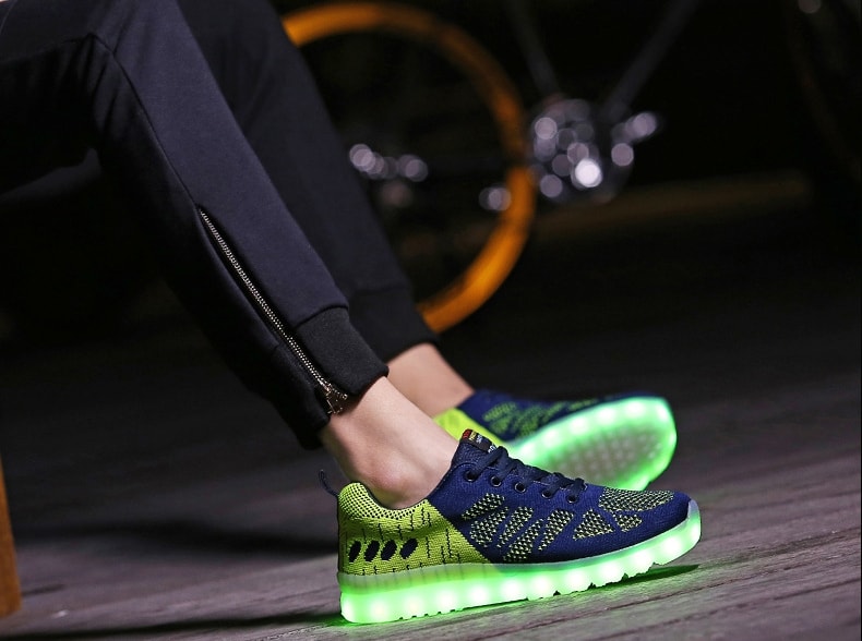 Blue & Green Casual Sport LED shoes - Unisex Adult